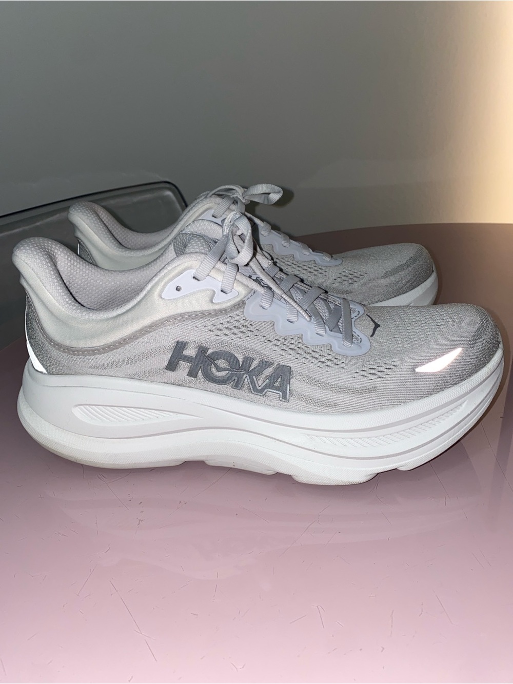 HOKA Bondi 9 Stardust/Silver Sneakers Women’s 9.5